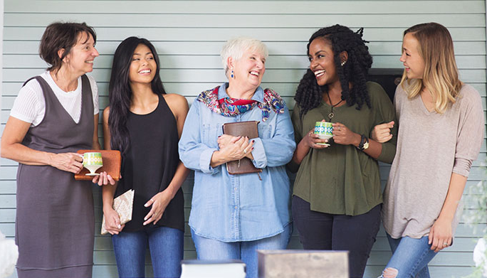 Women smiling and laughing